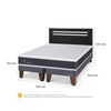 Cama Europea CIC Base Dividida 2 Plazas Ortopedic + Respaldo Munich Negro