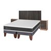 Cama Europea CIC Base Dividida King Ortopedic + Respaldo + 2 Veladores