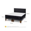 Cama Europea CIC Base Dividida King S&uacute;per Premium + Respaldo Villarrica Negro