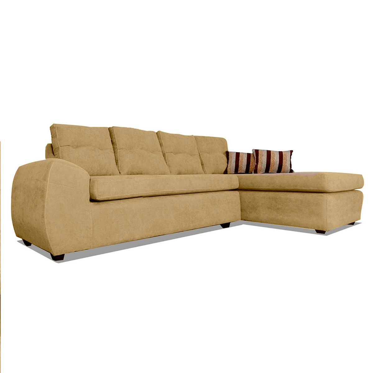 Seccional Derecho Elegant Houston Cheise Tela 5 Cuerpos Beige