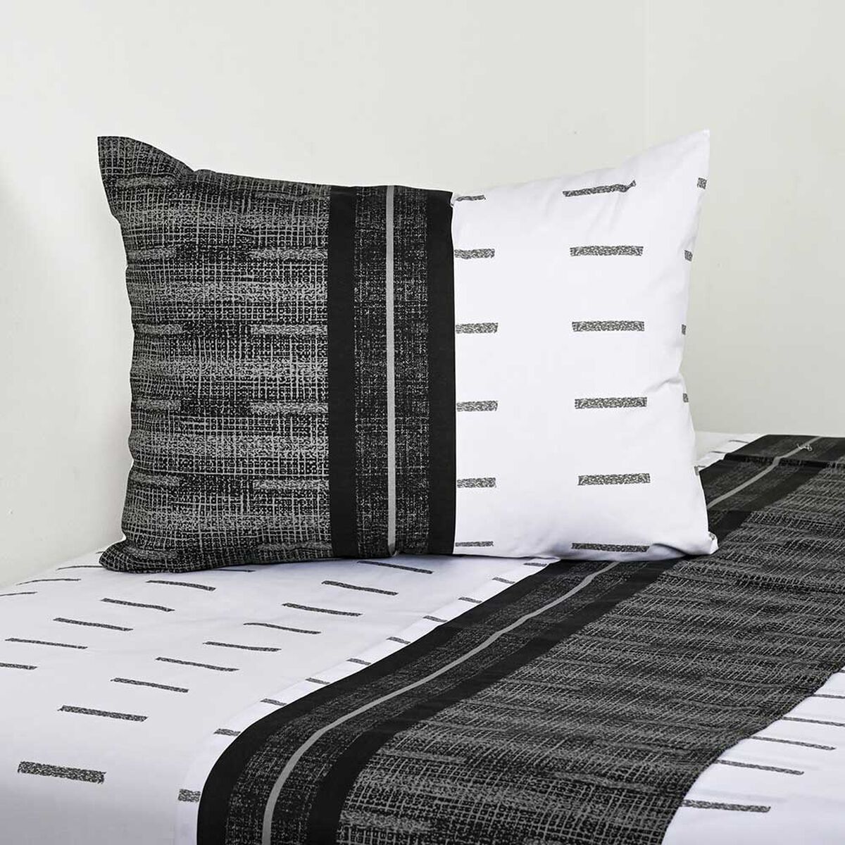 Juego de Sábanas American Family 144 Hilos 1,5 Plazas Vias Negro