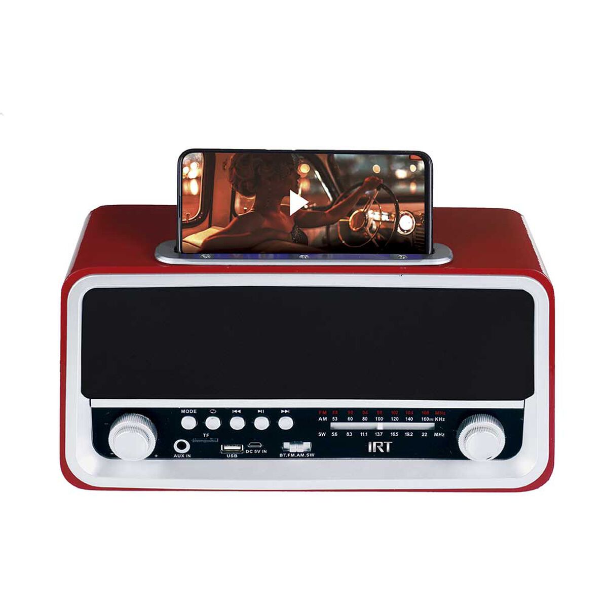 Parlante Bluetooth IRT I005BTRETRO06 Roja