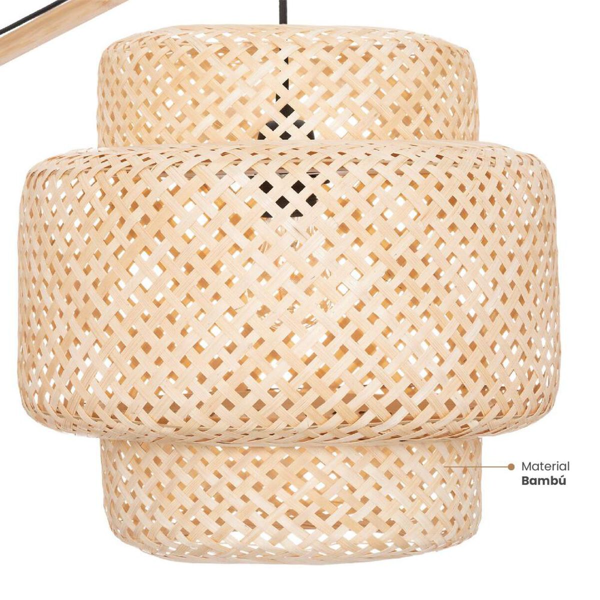 L&aacute;mpara de Pie Arco Liby Atmosphera Bamb&uacute; 173cm  Natural
