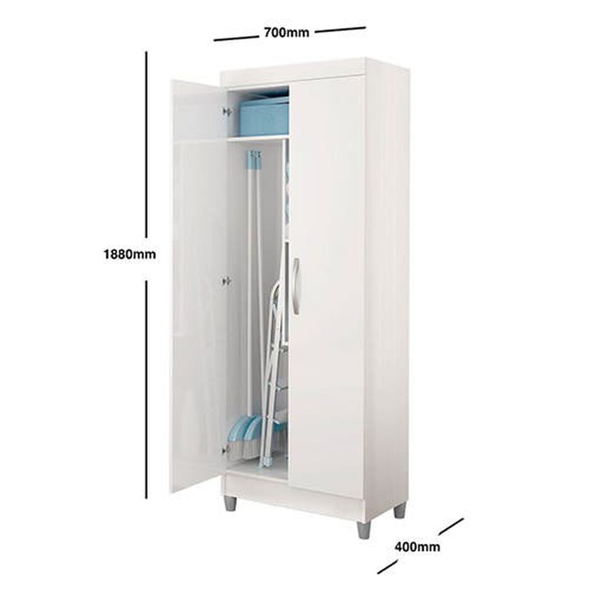 Despensa Home Mobili Borda 2 Puertas Blanco