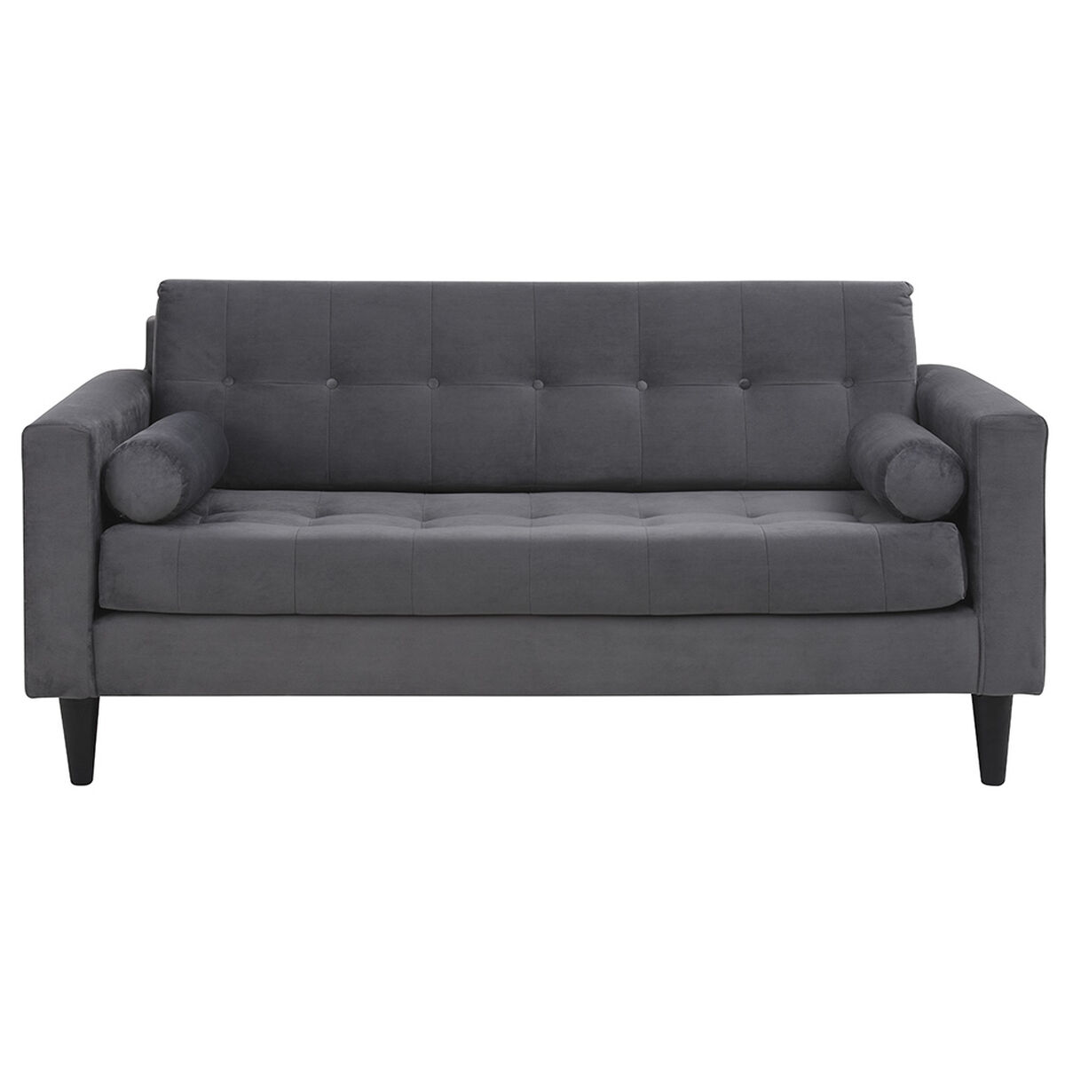 Sofá Felpa Bodevir Retro 3 Cuerpos Gris