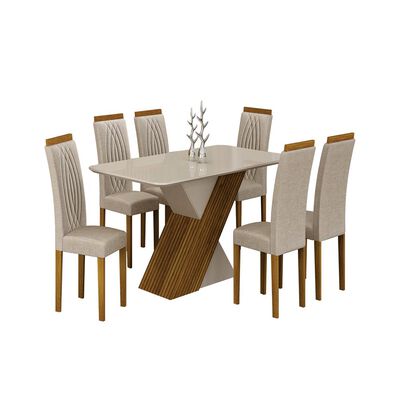 Juego de Comedor Altavision Ilheus 6 Sillas Blanco