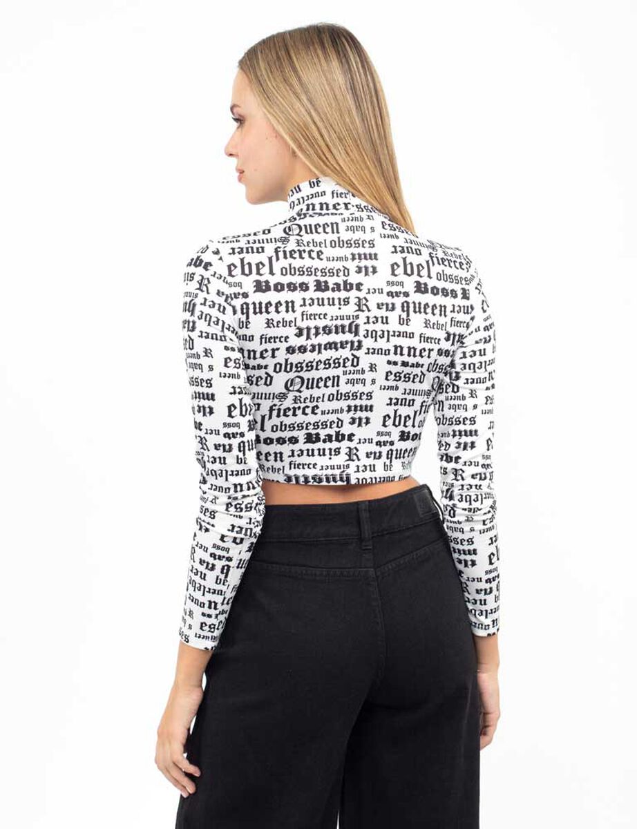 Top Cuello Perkins Manga Larga Mujer Fiorucci