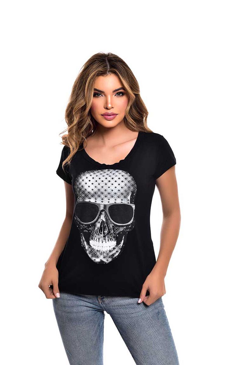 Polera Manga Corta Mujer Rock Caviar