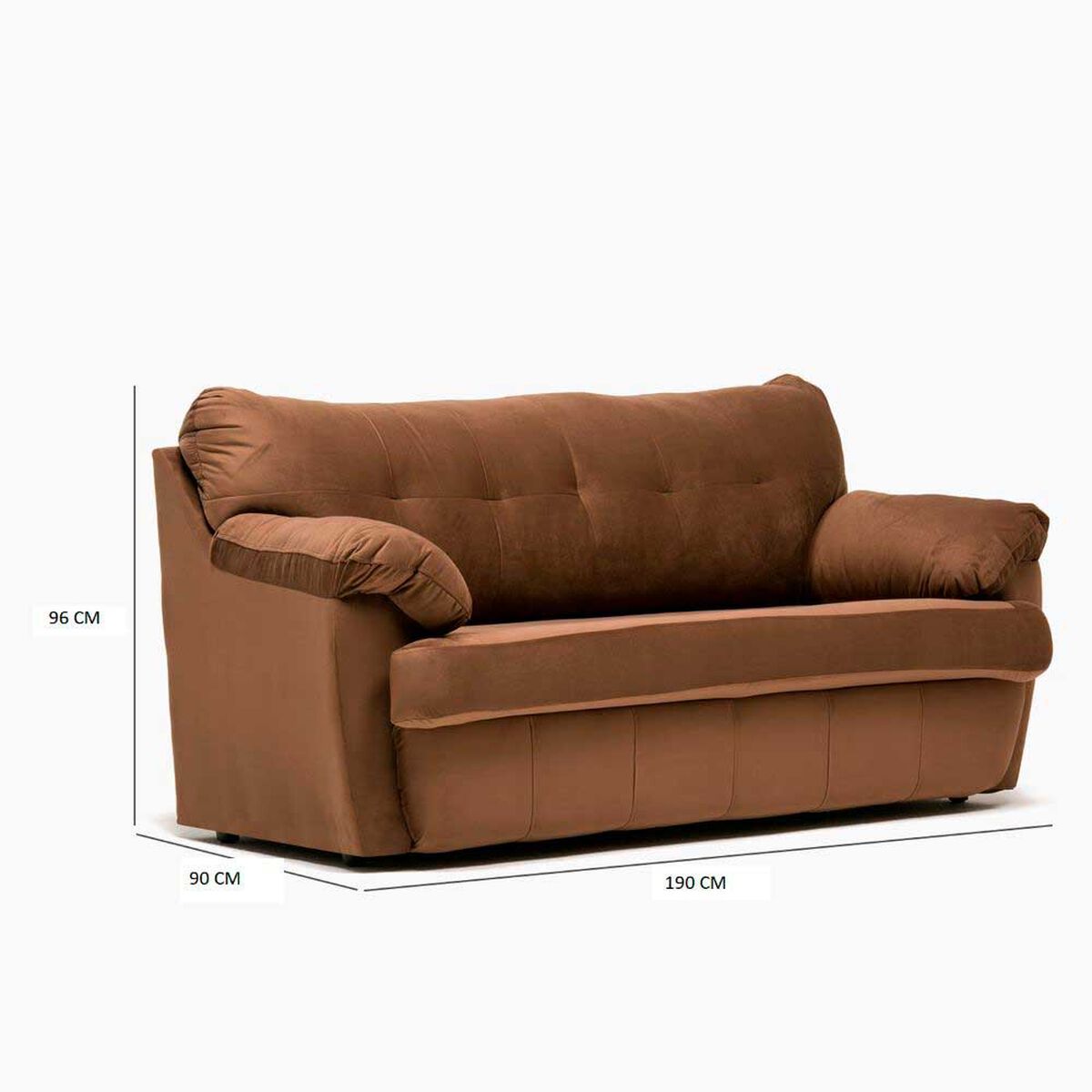 Juego de Living Cabsur Caburga Sof&aacute; 3 Cuerpos + Sof&aacute; 2 Cuerpos Felpa Chocolate