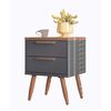 Velador Onessta New Conect 2 Cajones Grafito Jatoba