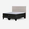 Cama Europea Rosen Base Dividida Súper King Tempo + Respaldo Issey Niebla