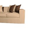 Sof&aacute; Muebles MYM Benjamin 3 Cuerpos + Dos Pouf 1 Cuerpo Beige Caf&eacute;