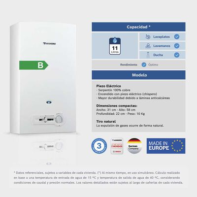 Imagen 2 del producto Calefont Junkers miniMAXX Piezo 11 lts.