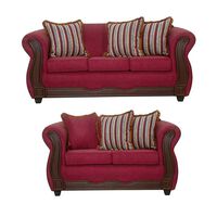 Juego de Living Black Factory Sofia 5 Cuerpos Burdeo