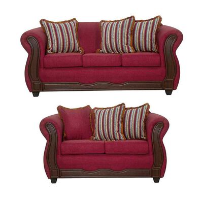 Juego de Living Black Factory Sofia 5 Cuerpos Burdeo