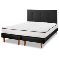 Cama Europea Flex 2 Plaza New Simple + Respaldo Royal Negro