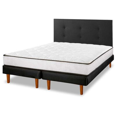 Imagen 1 del producto Cama Europea Flex 2 Plaza New Simple + Respaldo Royal Negro