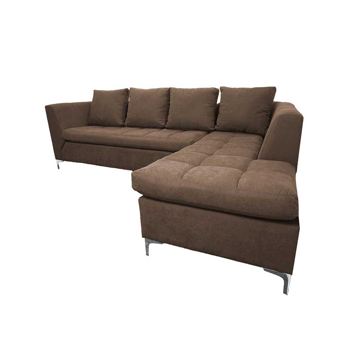 Sofá Seccional Derecho Deco Class Imperio 3 Cuerpos Café