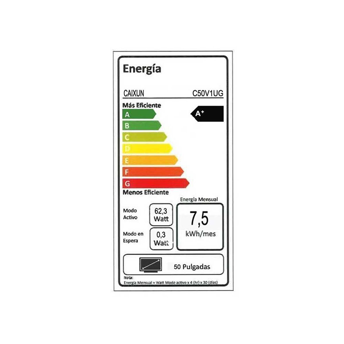 LED 50" Caixun C50V1UG Smart TV 4K UHD