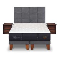 Cama Europea CIC Base Dividida 2 Plazas Grand Premium + Respaldo + Veladores