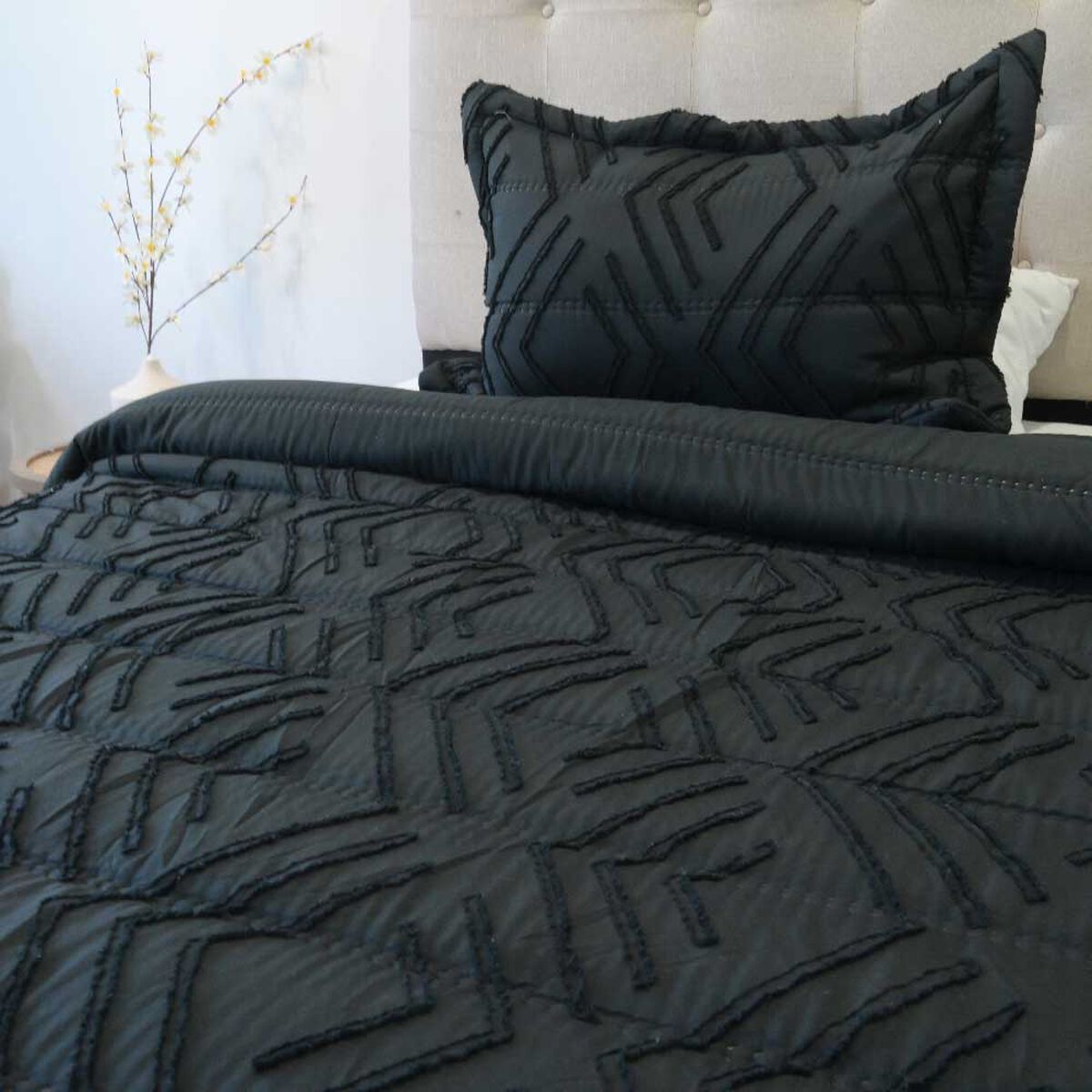 Plum&oacute;n Doral 1.5 Plazas Touch Nebula Liso Negro