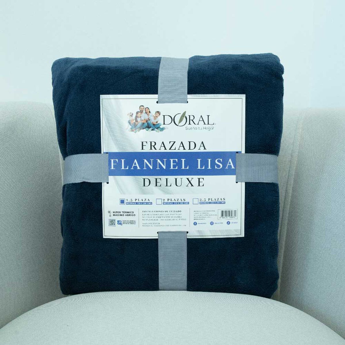 Frazada Doral 1,5 Plazas Flannel Lisa D2