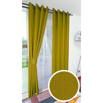 Imagen 2 del producto Combo Cortinas Doral Rustico 220 x 140 cm Mostaza