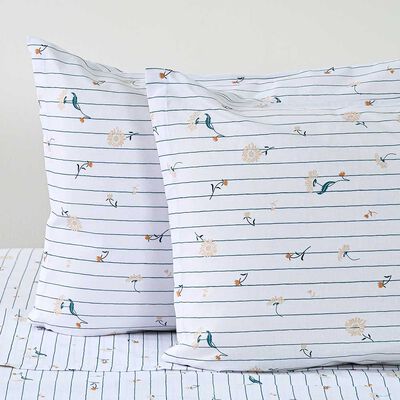 Imagen 2 del producto Juego de Sábanas American Family King Florelia Lines 144 Hilos Blanco