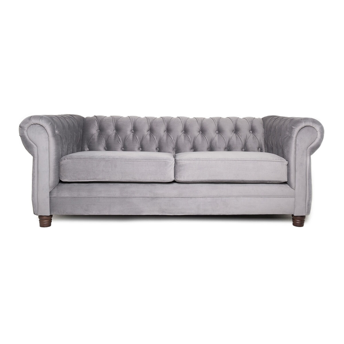 Sofá Barra Design Chesterfield 3 Cuerpos Gris
