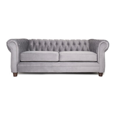 Sofá Barra Design Chesterfield 3 Cuerpos Gris