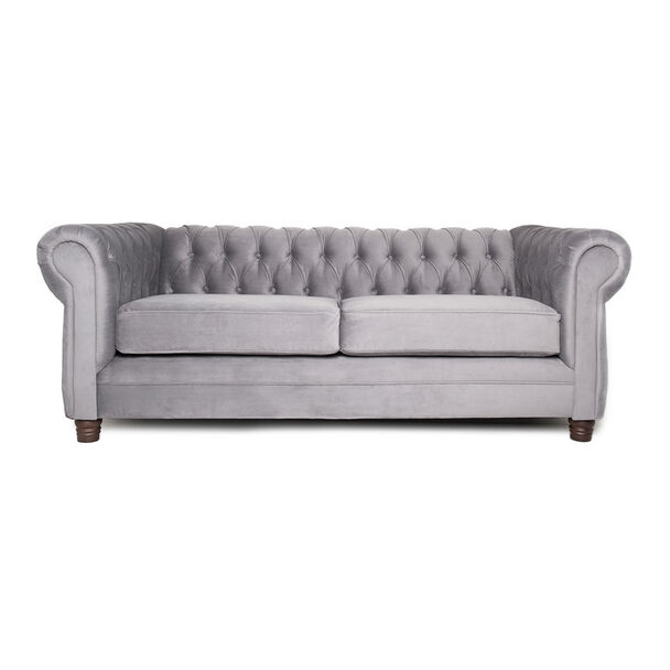 Sofá Barra Design Chesterfield 3 Cuerpos Gris