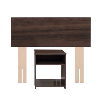 Imagen 1 del producto Respaldo + Velador Celta 1,5 Plazas Castilla Café