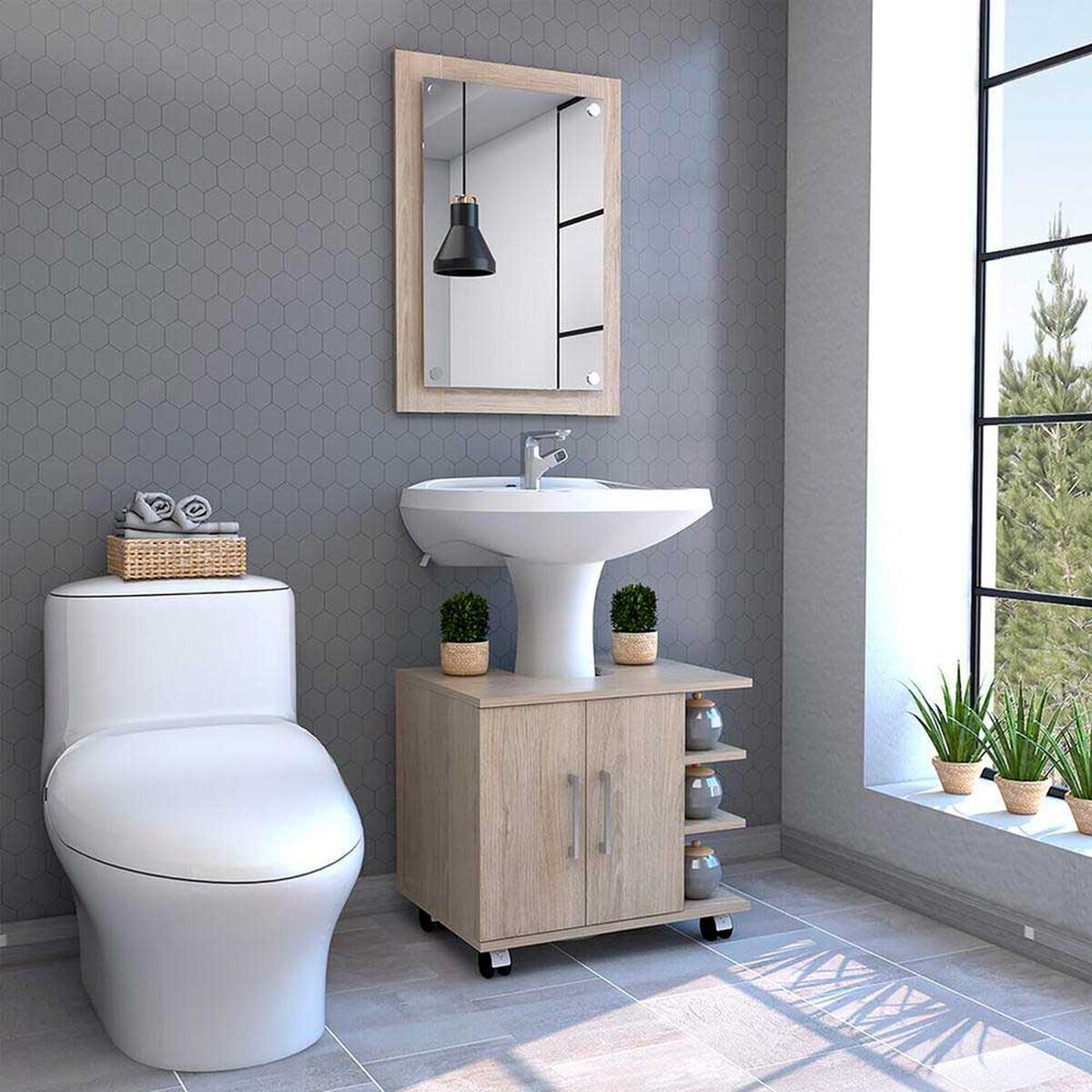 Espejo + Optimizador Lavamanos TuHome Bath 300