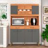 Kit Cocina Vekkahome Laura 8 Puertas Gris