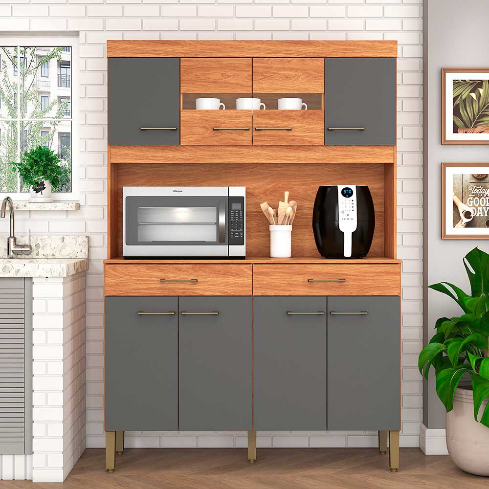 Kit Cocina Vekkahome Laura 8 Puertas Gris