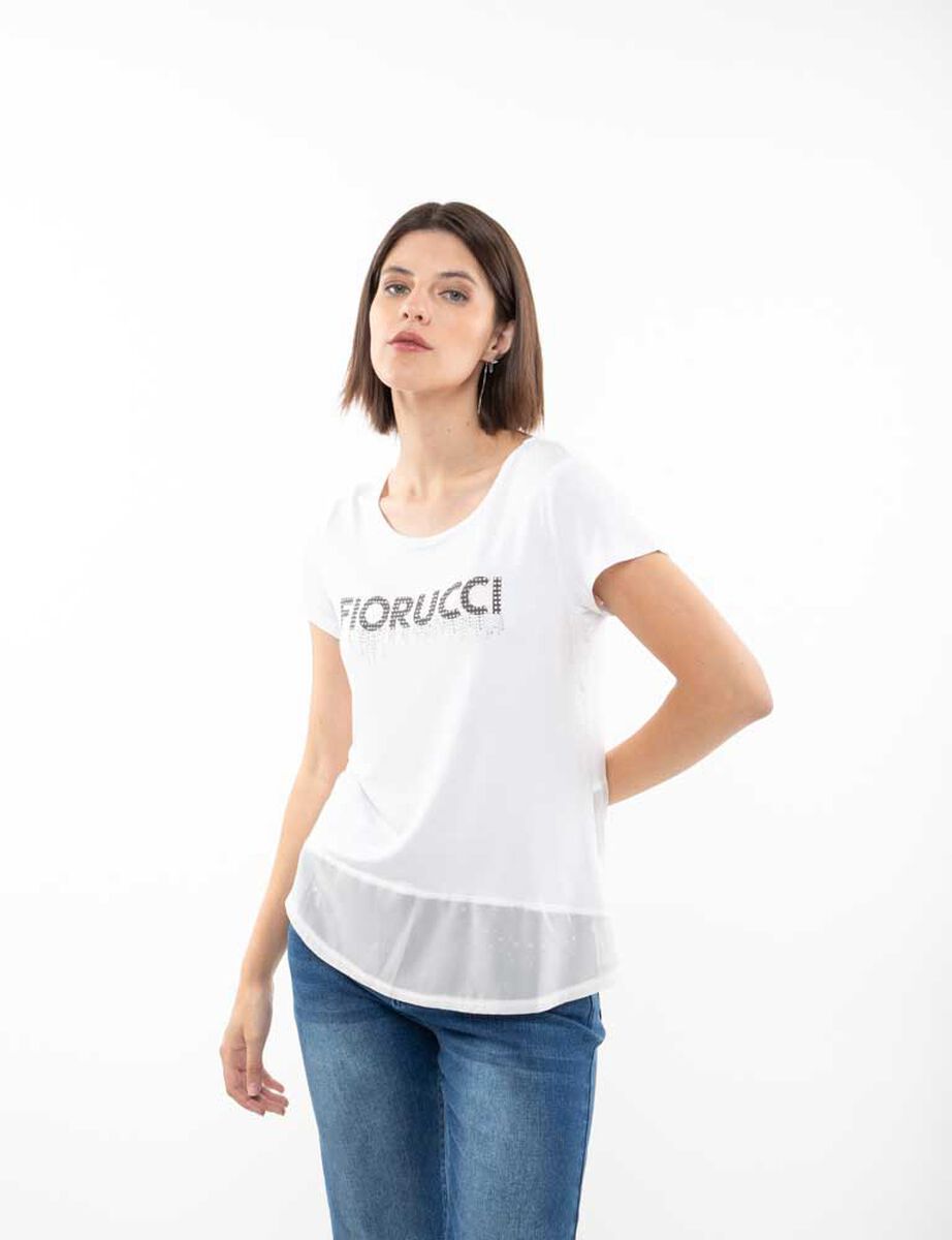 Polera Con Logo Manga Corta Mujer Fiorucci