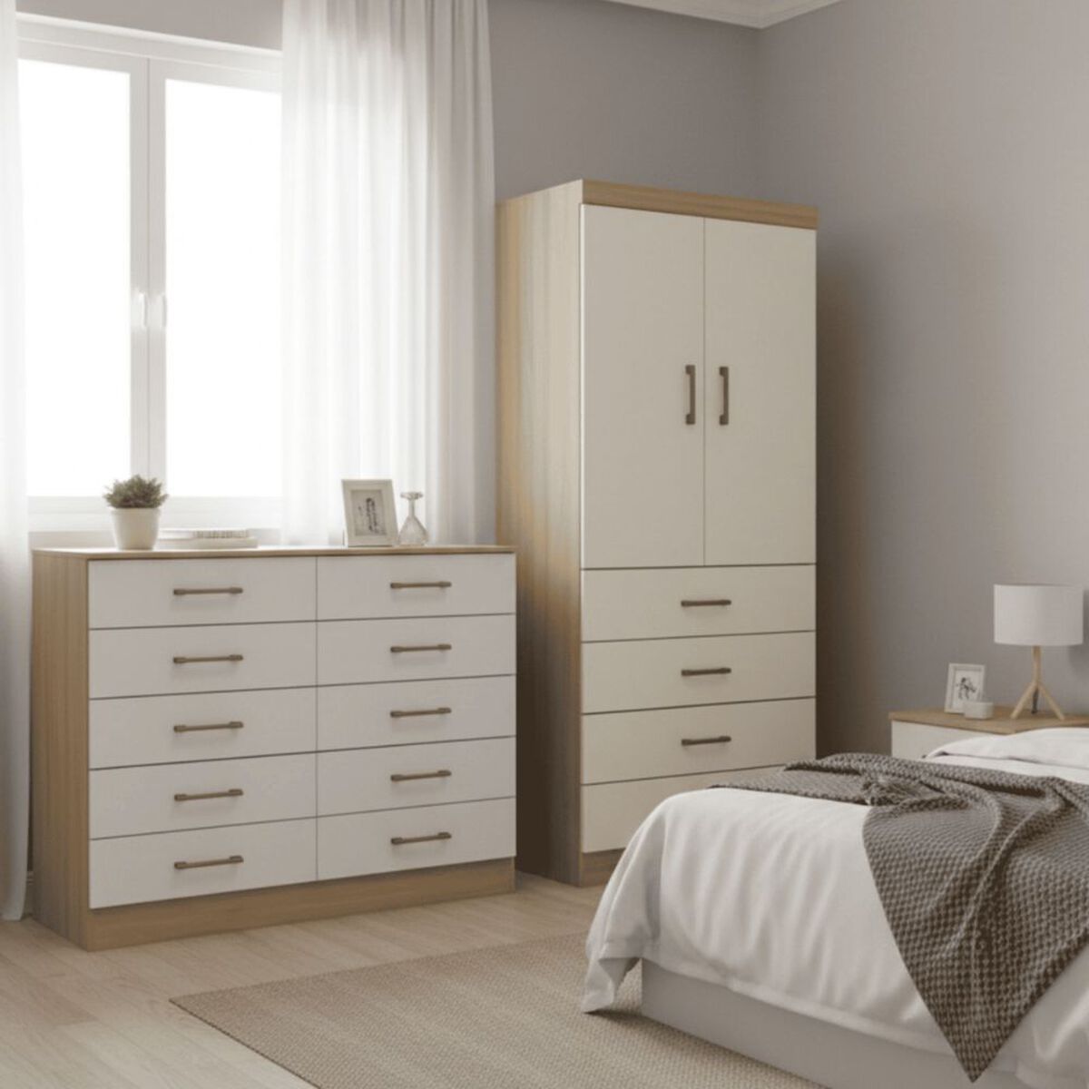 Combo Exit Closet 2P 4C + Comoda 10C Blanco