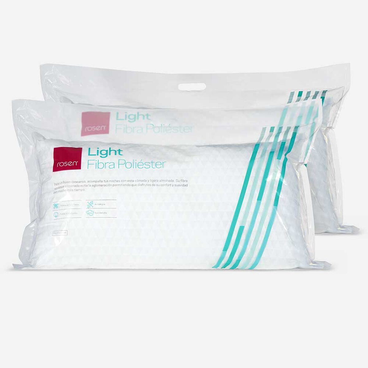 Set 2 Almohadas Rosen Fibra Light 50x90 cm