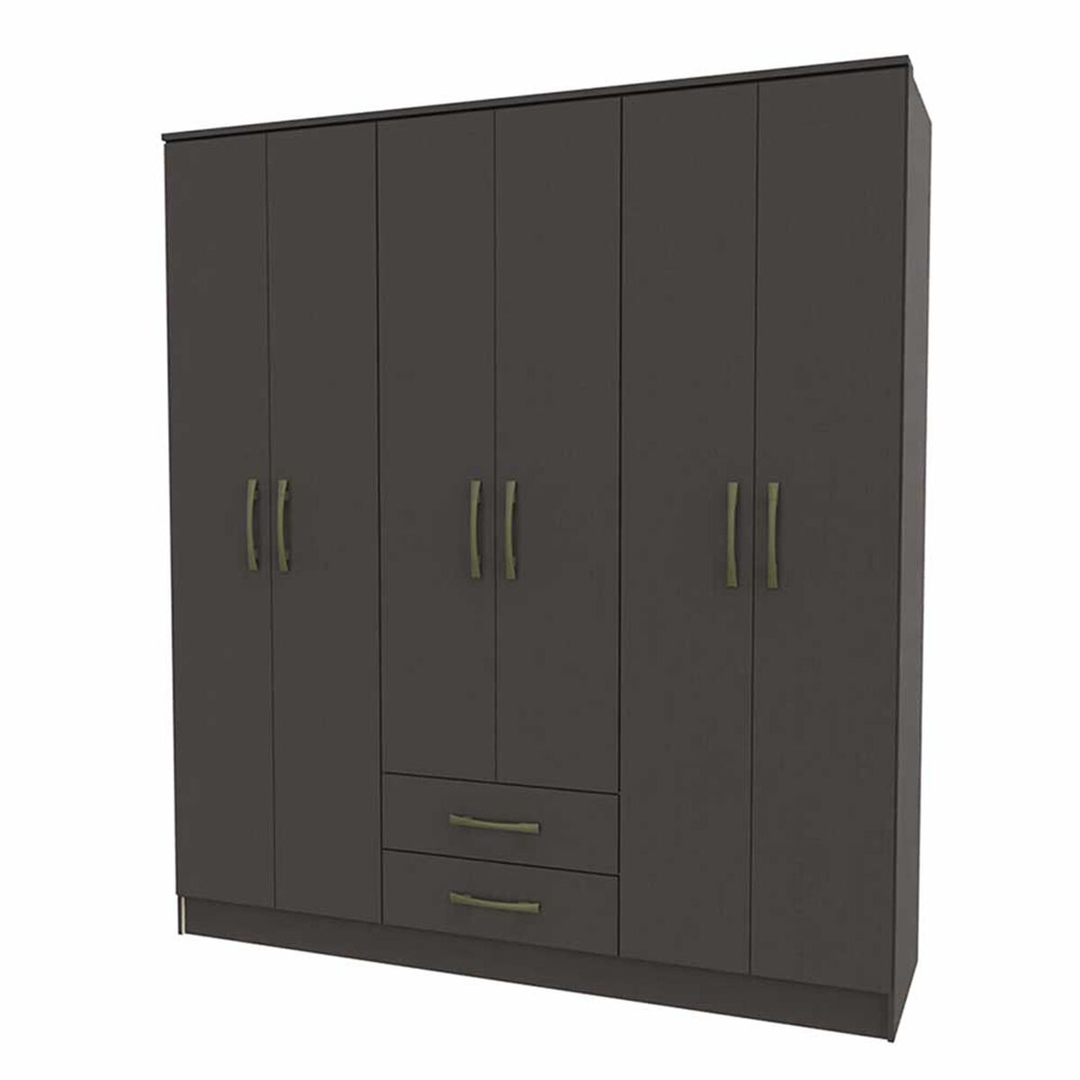 Clóset Vekkahome Pequim 6 Puertas 2 Cajones Negro