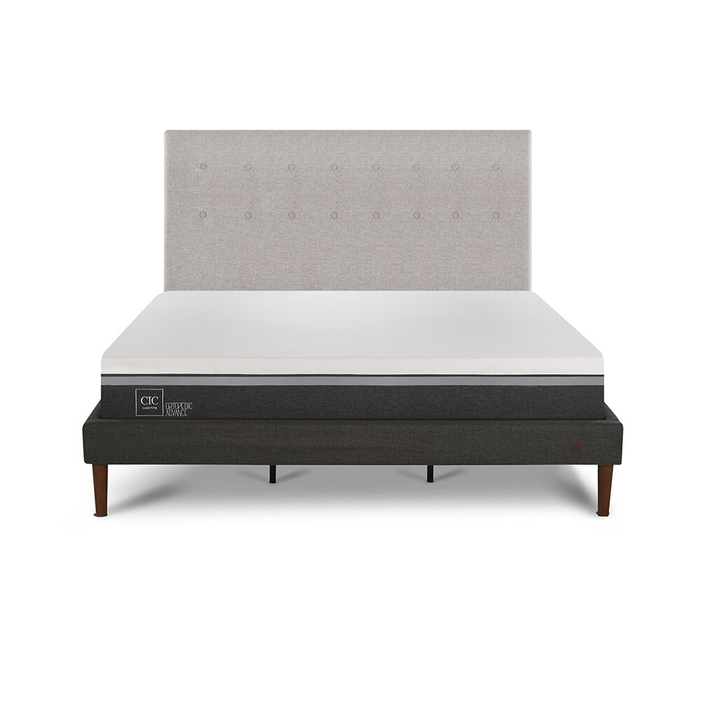 Cama Europea CIC King Ortopedic Advance + Respaldo Tigris