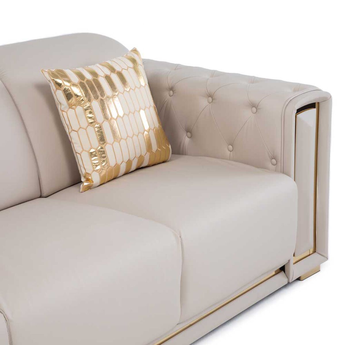 Sof&aacute; Daniels 3 Cuerpos Beige Dorado