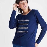 Polera Manga Larga Mujer Curvi Azul, Rosa, Arena