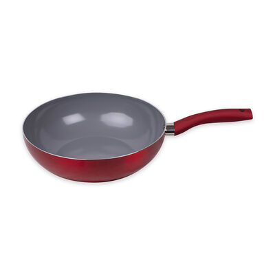 Imagen 2 del producto Wok Acero Inoxidable Doral Montecarlo Rojo 26 cm