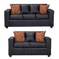 Juego de Living Black Factory Ezeiza Sofá 3 Cuerpos + Sofá 2 Cuerpos Negro