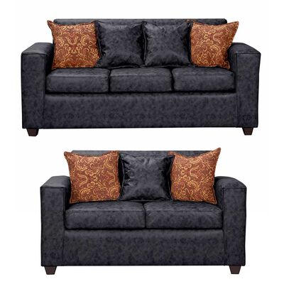 Imagen 1 del producto Juego de Living Black Factory Ezeiza Sofá 3 Cuerpos + Sofá 2 Cuerpos Negro