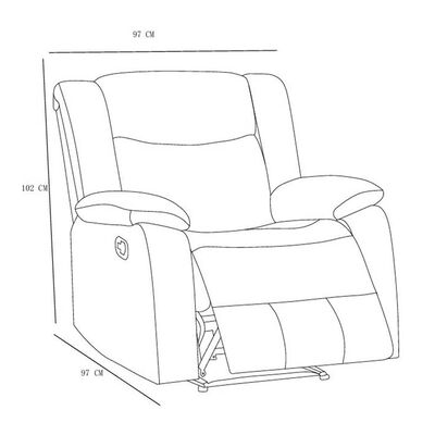 Imagen 2 del producto Bergere Reclinable Casanova Denver 1 Cuerpo Grafito Gris