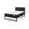 Cama Europea Belsogno 1,5 Plazas Premium + Respaldo Black