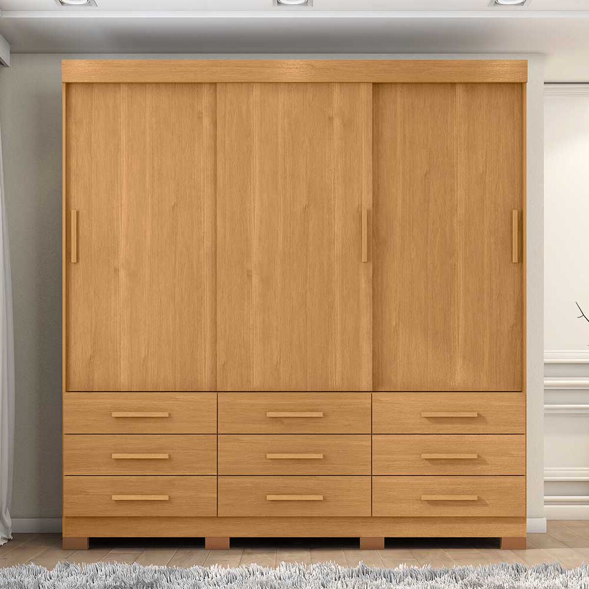 Clóset Casanova Ideale 3 Puertas 9 Cajones Canela
