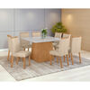 Juego de Comedor Di Poretti Design Nevada 8 Sillas Beige