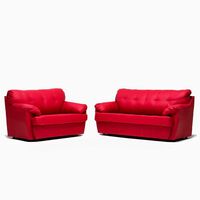 Juego de Living Cabsur Caburga Sofá 3 Cuerpos + Sofá 2 Cuerpos PU Rojo